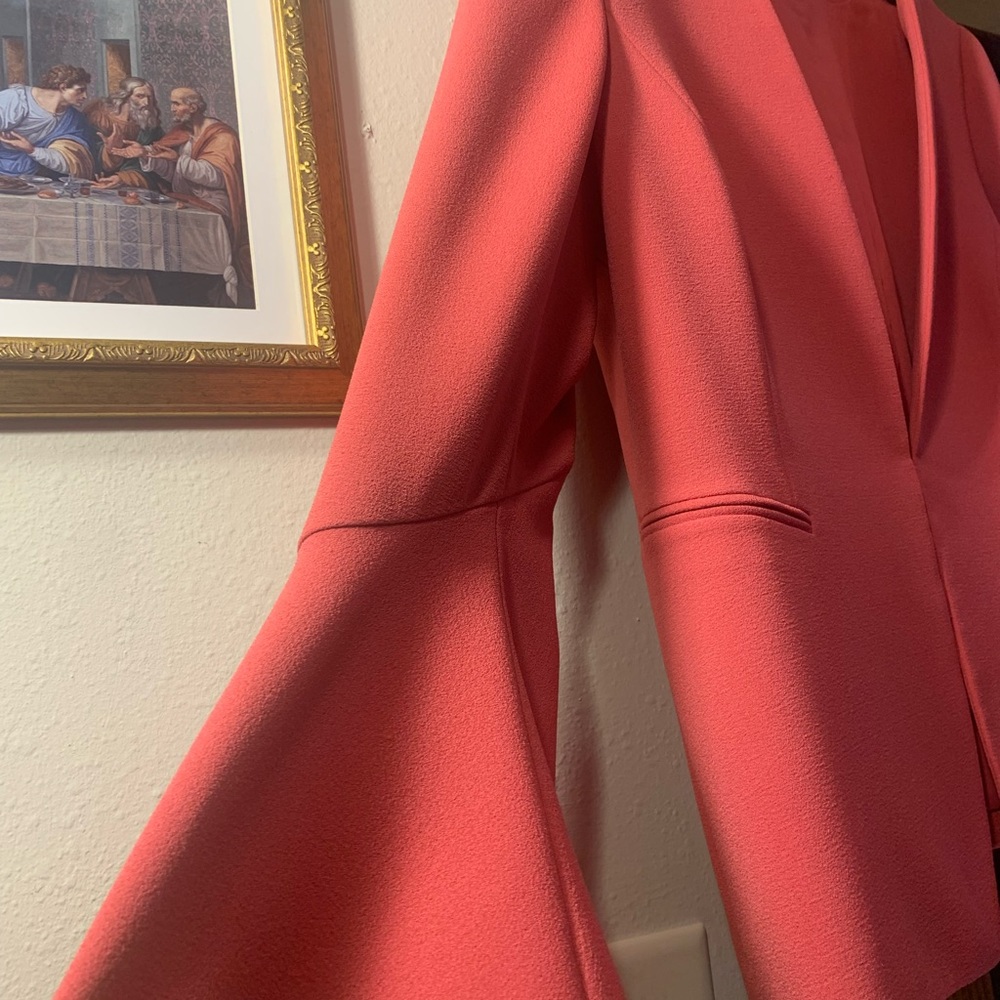 Tahari Vibrant Coral Blazer - Picture 3 of 6